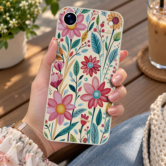 iPhone 17 Air Cover - Off White - D3 - ONation Petal Whismy Series - HQ Liquid Silicone Soft Case