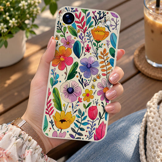 iPhone 17 Air Cover - Off White - D4 - ONation Petal Whismy Series - HQ Liquid Silicone Soft Case