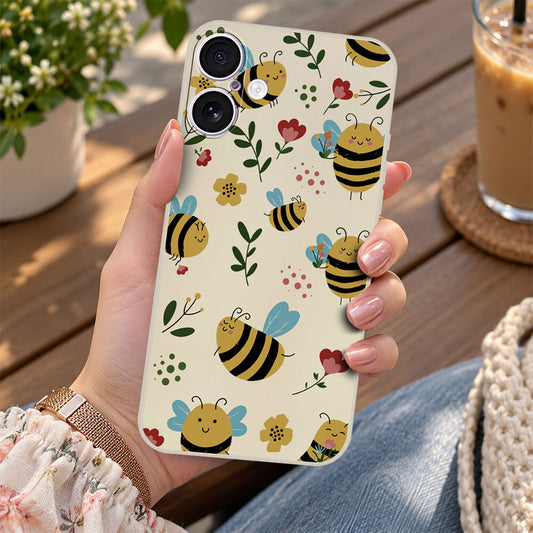 iPhone 17 Cover - Off White -D6 - ONation Petal Whismy Series - HQ Liquid Silicone Soft Case