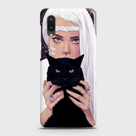 Samsung Galaxy A02 Cover - Trendy Wild Black Cat Printed Hard Case with Life Time Colors Guarantee ( Fast Delivery )