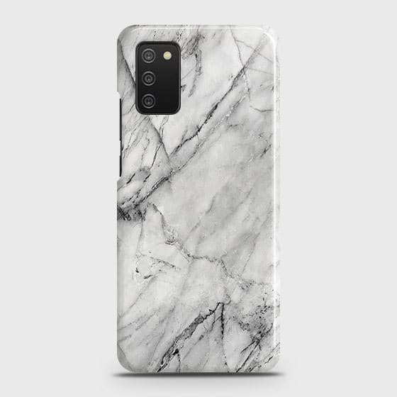 Samsung Galaxy A02s Cover - Matte Finish - Trendy White Marble Printed Hard Case with Life Time Colors Guarantee ( Fast Delivery )