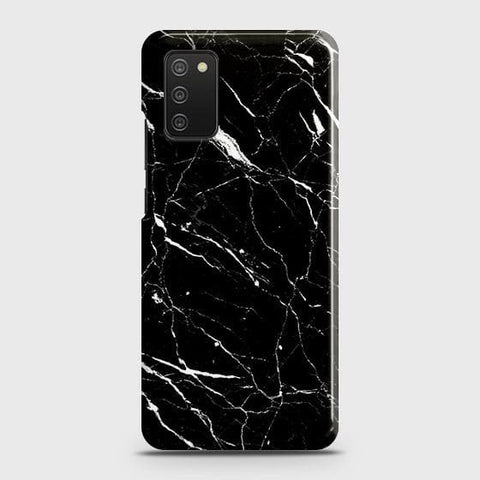 Samsung Galaxy A03s Cover - Trendy Black Marble Printed Hard Case with Life Time Colors Guarantee b56 ( Fast Delivery )