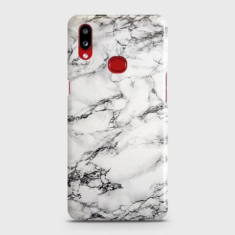 Samsung Galaxy A10s Cover - Matte Finish - Trendy Mysterious White Marble Printed Hard Case with Life Time Colors Guarante ( Fast Delivery )
