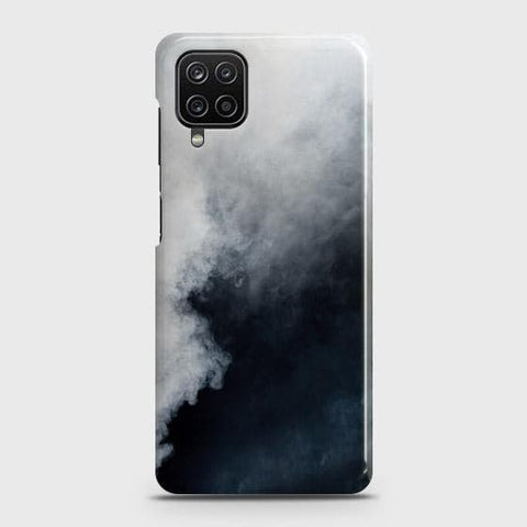 Samsung Galaxy A12 Cover - Matte Finish - Trendy White Floor Marble Printed Hard Case with Time Colors Guarantee ( Fast Delivery )