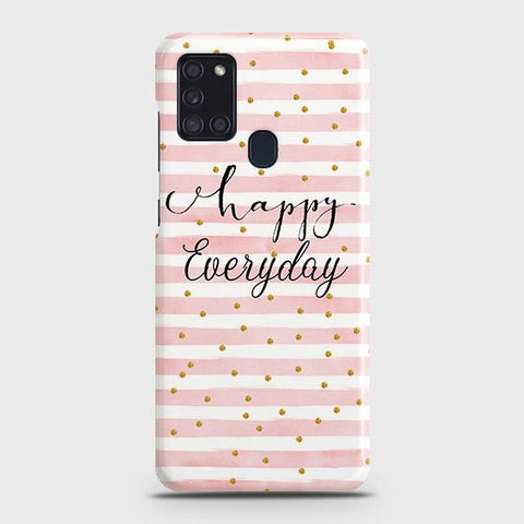 Samsung Galaxy A21s Cover - Trendy Happy Everyday Printed Hard Case with Life Time Colors Guarantee ( Fast Delivery )