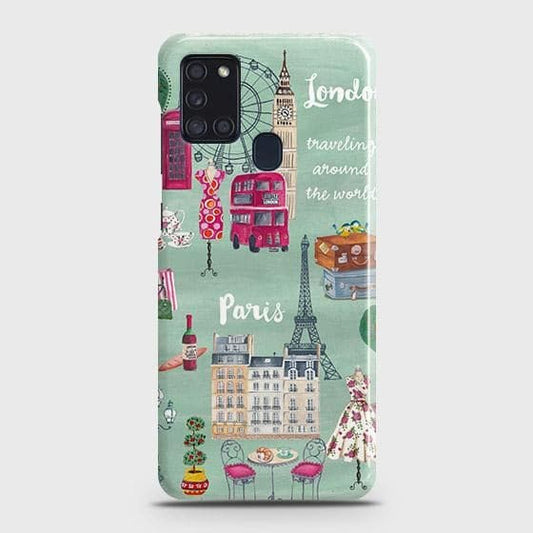 Samsung Galaxy A21s Cover - Matte Finish - London, Paris, New York ModernPrinted Hard Case with Life Time Colors Guarantee ( Fast Delivery )