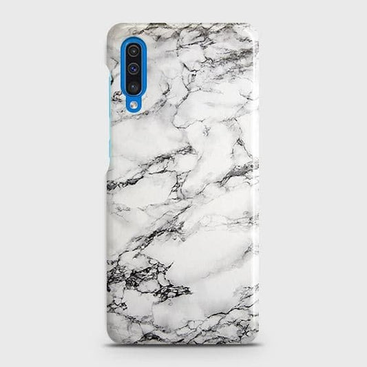 Samsung Galaxy A50 Cover - Matte Finish - Trendy Mysterious White Marble Printed Hard Case with Life Time Colors Guarantee ( Fast Delivery )