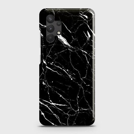 Samsung Galaxy A32 4G Cover - Trendy Black Marble Printed Hard Case with Life Time Colors Guarante ( Fast Delivery )