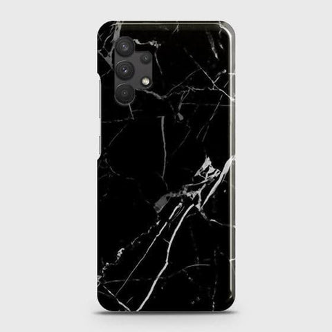 Samsung Galaxy A32 4G Cover - Black Modern Classic Marble Printed Hard Case with Life Time Colors Guarantee (Fast Delivery)