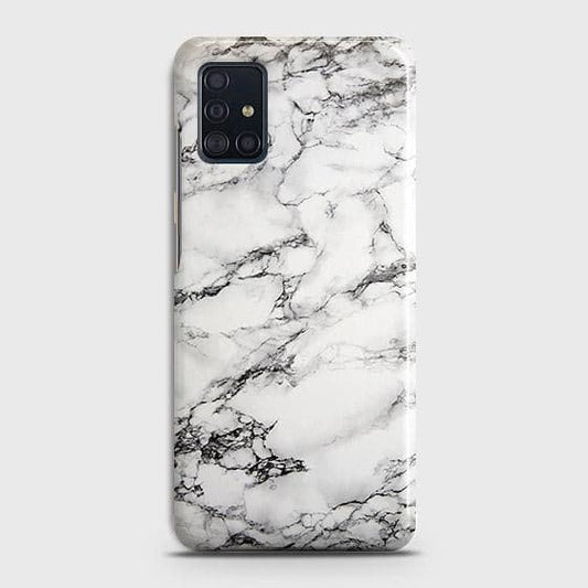 Samsung Galaxy A51 Cover - Matte Finish - Trendy Mysterious White Marble Printed Hard Case with Life Time Colors Guarantee ( Fast Delivery )