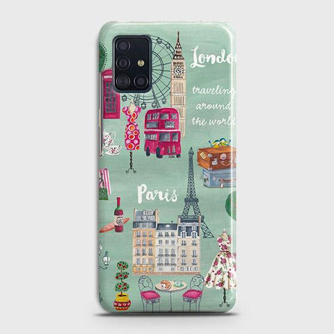 Samsung Galaxy A51 Cover - Matte Finish - London, Paris, New York ModernPrinted Hard Case with Life Time Colors Guarantee ( Fast Delivery )