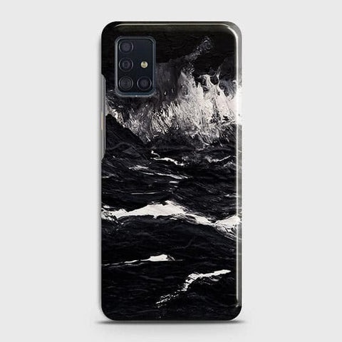 Samsung Galaxy A51 Cover - Black Ocean Marble Trendy Printed Hard Case with Life Time Colors Guarantee ( Fast Delivery )
