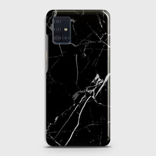 Samsung Galaxy A51 Cover - Black Modern Classic Marble Printed Hard Case with Life Time Colors Guarantee ( Fast Delivery )