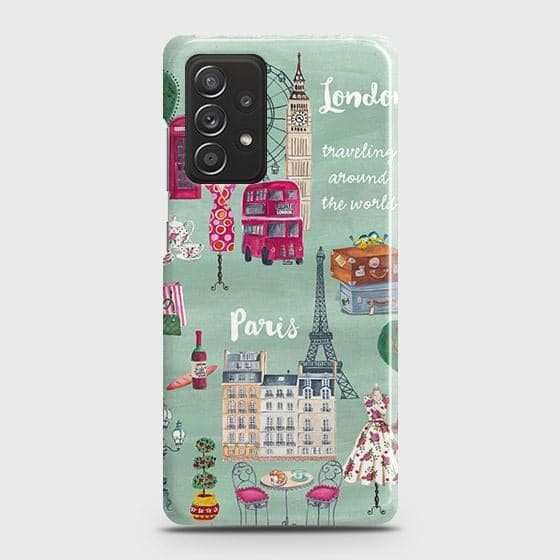 Samsung Galaxy A52 Cover - Matte Finish - London, Paris, New York ModernPrinted Hard Case with Life Time Colors Guarantee ( Fast Delivery )