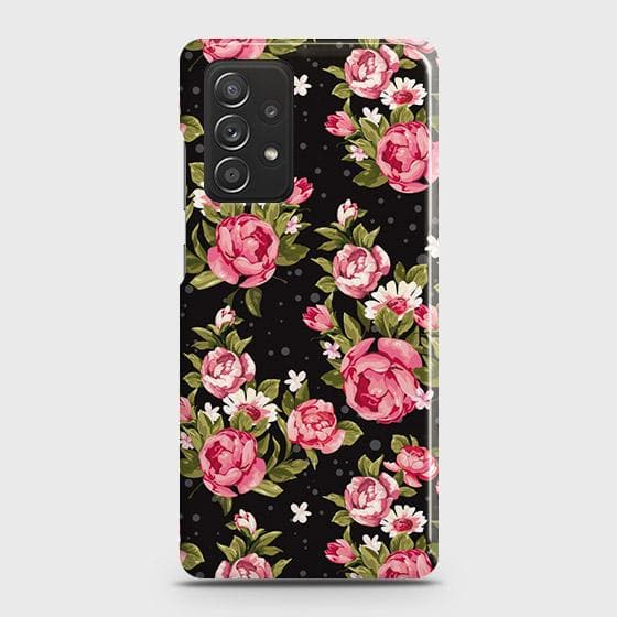 Samsung Galaxy A52s 5G Cover - Trendy Pink Rose Vintage Flowers Printed Hard Case with Life Time Colors Guarantee (Fast Delivery)