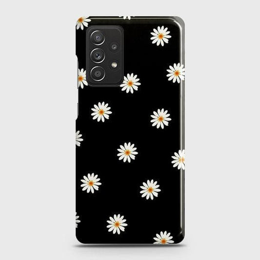 Samsung Galaxy A52s 5G Cover - Matte Finish - White Bloom Flowers with Black Background Printed Hard Case with Life Time Colors Guarantee (Fast Delivery)