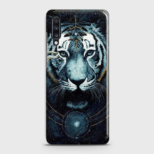 Samsung Galaxy A70s Cover - Vintage Galaxy Tiger Printed Hard Case with Life Time Colors Guarantee ( Fast Delivery )