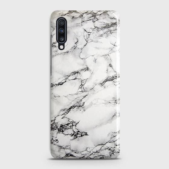 Samsung Galaxy A70s Cover - Matte Finish - Trendy Mysterious White Marble Printed Hard Case with Life Time Colors Guarantee (Fast Delivery)