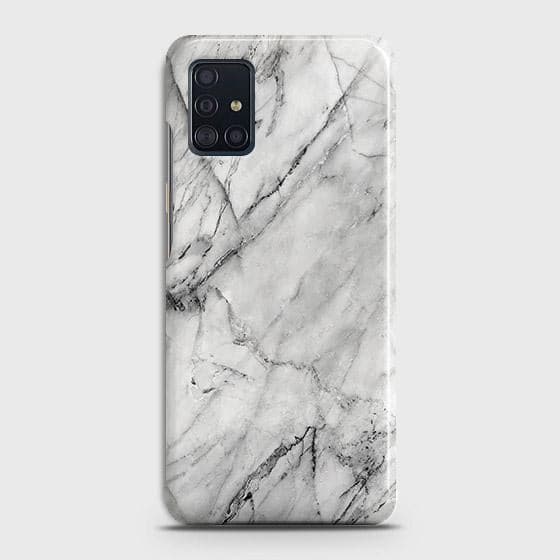 Samsung Galaxy A71 Cover - Matte Finish - Trendy White Floor Marble Printed Hard Case with Life Time Colors Guarantee - b43 ( Fast Delivery )