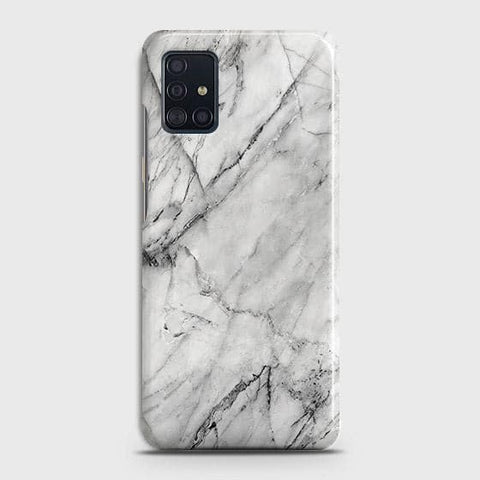 Samsung Galaxy A71 Cover - Matte Finish - Trendy White Floor Marble Printed Hard Case with Life Time Colors Guarantee - b43 ( Fast Delivery )