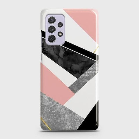 Samsung Galaxy A72 Cover - Matte Finish - Geometric Luxe Marble Trendy Printed Hard Case with Life Time Colors Guarantee (Fast Delivery)