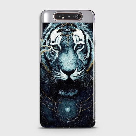 Samsung Galaxy A80 Cover - Vintage Galaxy Tiger Printed Hard Case with Life Time Colors Guarantee (Fast Delivery)