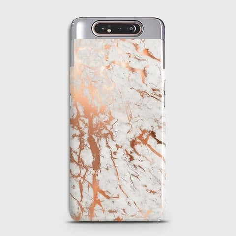 Samsung Galaxy A90 Cover - In Chic Rose Gold Chrome Style Printed Hard Case with Life Time Colors Guarantee B(36) ( Fast Delivery )