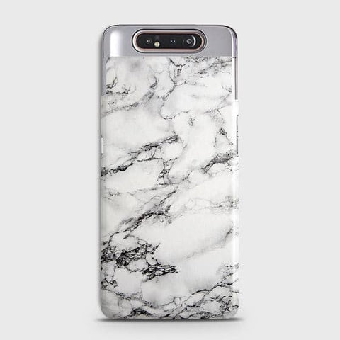 Samsung Galaxy A90 5G Cover - Matte Finish - Trendy Mysterious White Marble Printed Hard Case with Life Time Colors Guarantee ( Fast Delivery )