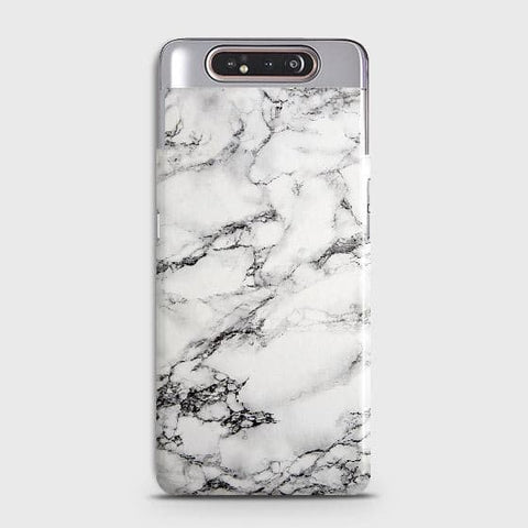 Samsung Galaxy A80 Cover - Matte Finish - Trendy Mysterious White Marble Printed Hard Case with Life Time Colors Guarantee ( Fast Delivery )
