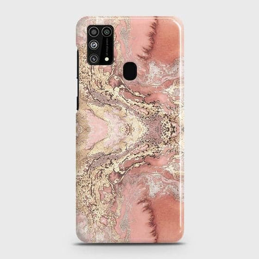 Samsung Galaxy M31 Cover - Trendy Chic Rose Gold Marble Printed Hard Case with Life Time Colors Guarantee ( Fast Delivery )
