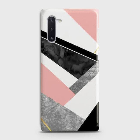 Samsung Galaxy Note 10 Cover - Matte Finish - Geometric Luxe Marble Trendy Printed Hard Case with Life Time Colors Guarantee ( Fast Delivery )
