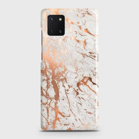Samsung Galaxy Note 10 Lite Cover - In Chic Rose Gold Chrome Style Printed Hard Case with Life Time Colors Guarantee ( Fast Delivery )
