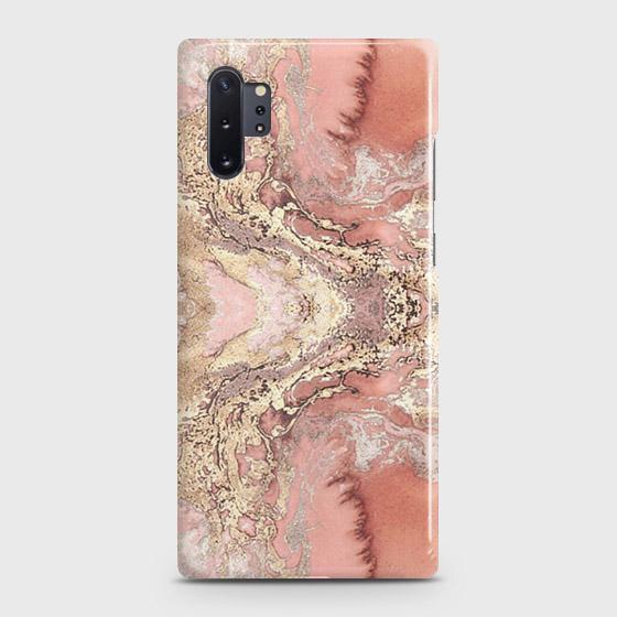 Samsung Galaxy Note 10 Plus Cover - Trendy Chic Rose Gold Marble Printed Hard Case with Life Time Colors Guarante ( Fast Delivery )