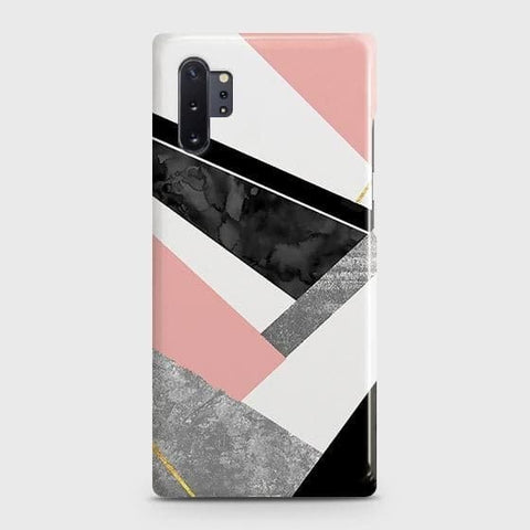 Samsung Galaxy Note 10 Plus Cover - Matte Finish - Geometric Luxe Marble Trendy Printed Hard Case with Life Time Colors Guarantee ( Fast Delivery )