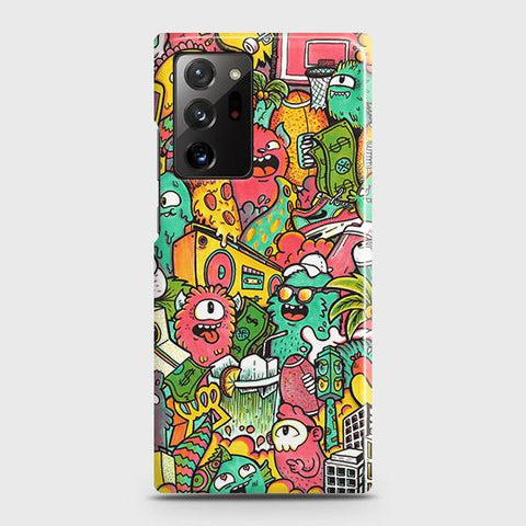 Samsung Galaxy Note 20 Ultra Cover - Matte Finish - Candy Colors Trendy Sticker Collage Printed Hard Case with Life Time Colors Guarantee ( Fast Delivery )