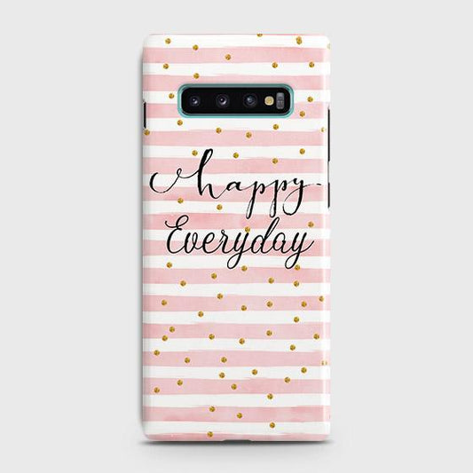 Samsung Galaxy S10 Cover - Trendy Happy Everyday Printed Hard Case with Life Time Colors Guarantee ( Fast Delivery )