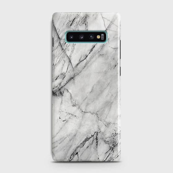Samsung Galaxy S10 Cover - Matte Finish - Trendy White Floor Marble Printed Hard Case with Life Time Colors Guarante ( Fast Delivery )