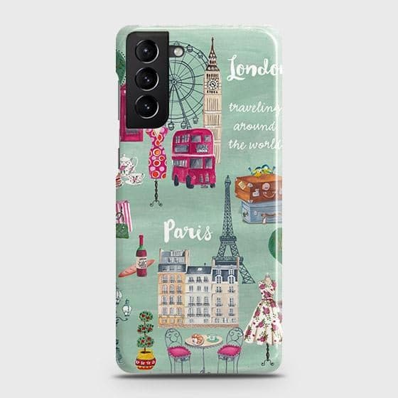 Samsung Galaxy S21 Plus 5G Cover - Matte Finish - London, Paris, New York ModernPrinted Hard Case with Life Time Colors Guarantee (Fast Delivery)