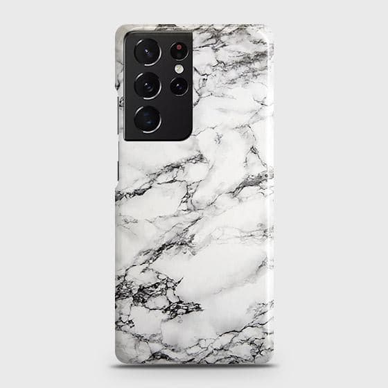 Samsung Galaxy S21 Ultra 5G Cover - Matte Finish - Trendy Mysterious White Marble Printed Hard Case with Life Time Colors Guarantee ( Fast Delivery )