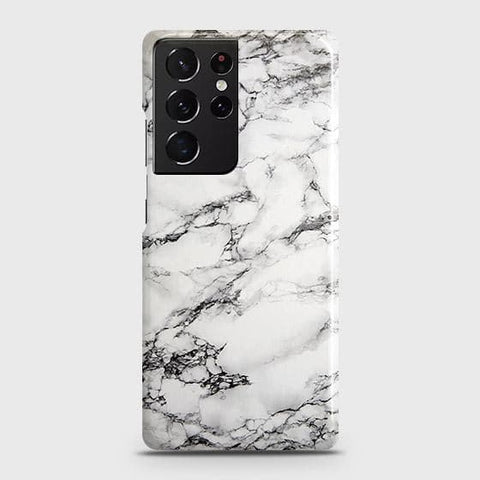 Samsung Galaxy S21 Ultra 5G Cover - Matte Finish - Trendy Mysterious White Marble Printed Hard Case with Life Time Colors Guarantee ( Fast Delivery )