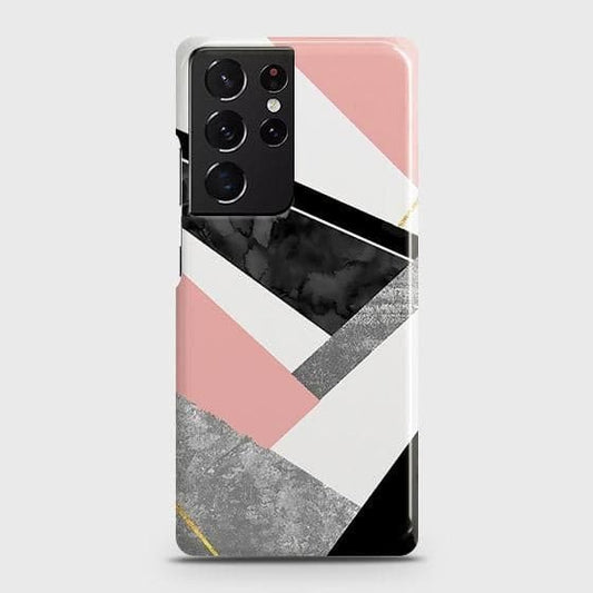 Samsung Galaxy S21 Ultra 5G Cover - Matte Finish - Geometric Luxe Marble Trendy Printed Hard Case with Life Time Colors Guarantee b62 ( Fast Delivery