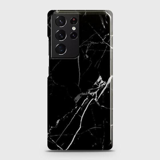 Samsung Galaxy S21 Ultra 5G Cover - Black Modern Classic Marble Printed Hard Case with Life Time Colors Guarantee ( Fast Delivery )