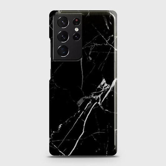 Samsung Galaxy S21 Ultra 5G Cover - Black Modern Classic Marble Printed Hard Case with Life Time Colors Guarantee ( Fast Delivery )
