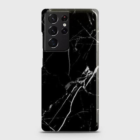Samsung Galaxy S21 Ultra 5G Cover - Black Modern Classic Marble Printed Hard Case with Life Time Colors Guarantee ( Fast Delivery )