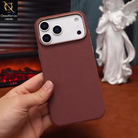 iPhone 17 Pro Max - Brown - New Rimbmax Luxury Premium Micro-Dot Textured Protective Back Cover