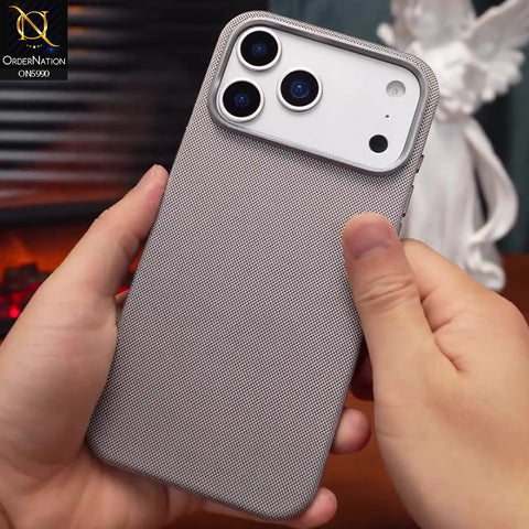 iPhone 17 Pro Max - Gray - New Rimbmax Luxury Premium Micro-Dot Textured Protective Back Cover