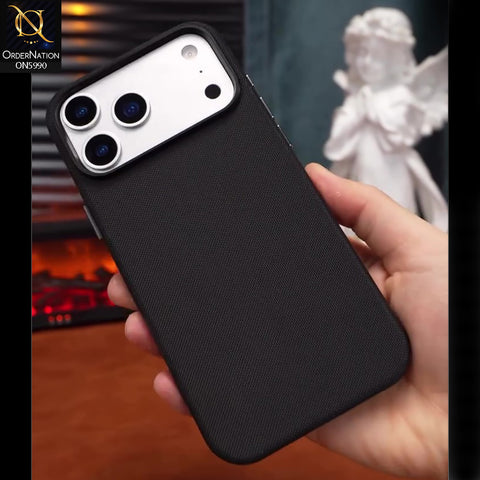 iPhone 17 Pro Max - Black - New Rimbmax Luxury Premium Micro-Dot Textured Protective Back Cover