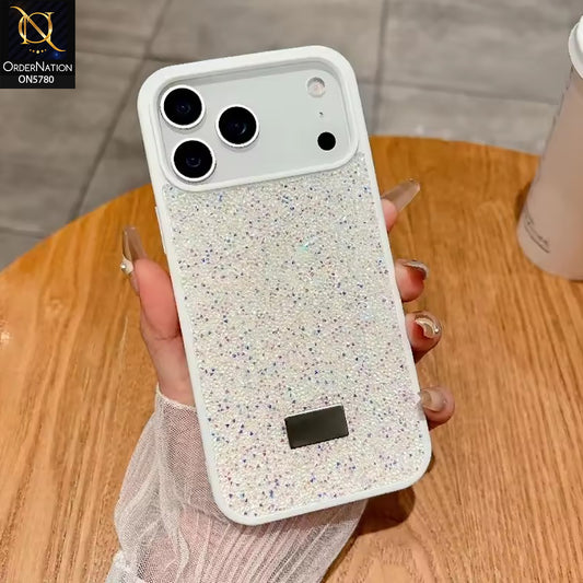 iPhone 17 Pro Cover - White - Luxury Bling Rhinestones Diamond shiny Glitter Soft TPU Case