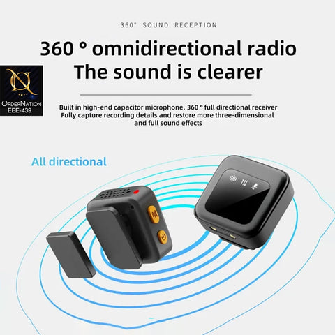 J22 4-in-1 Dual Wireless Lavalier Microphone System with Charging Case