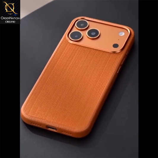 iPhone 17 Pro Max - Orange - New Rimbmax Luxury Premium Micro-Dot Textured Protective Back Cover